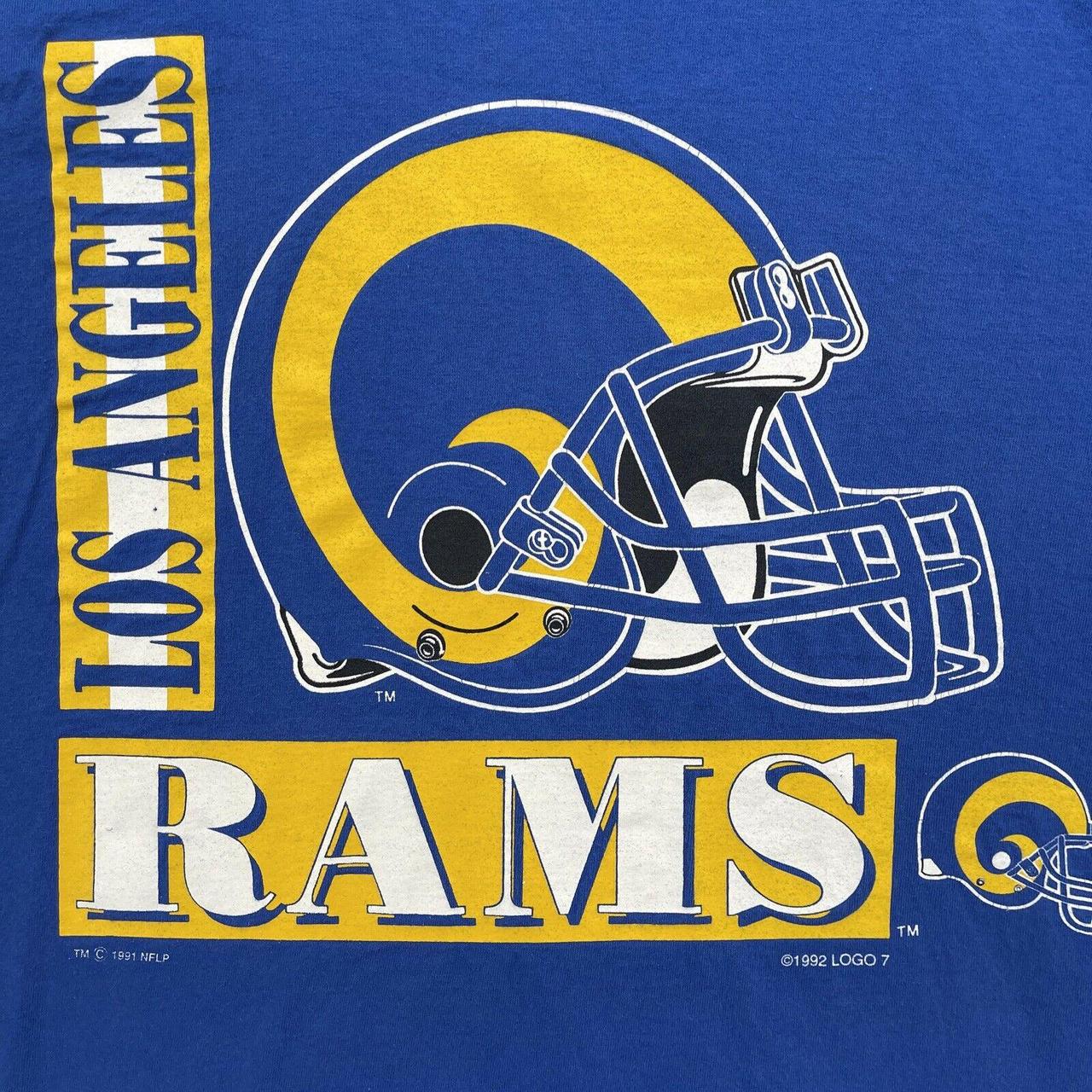 LA Rams Shirt Mens 3XL XXXL Blue Crew Neck Logo NFL - Depop