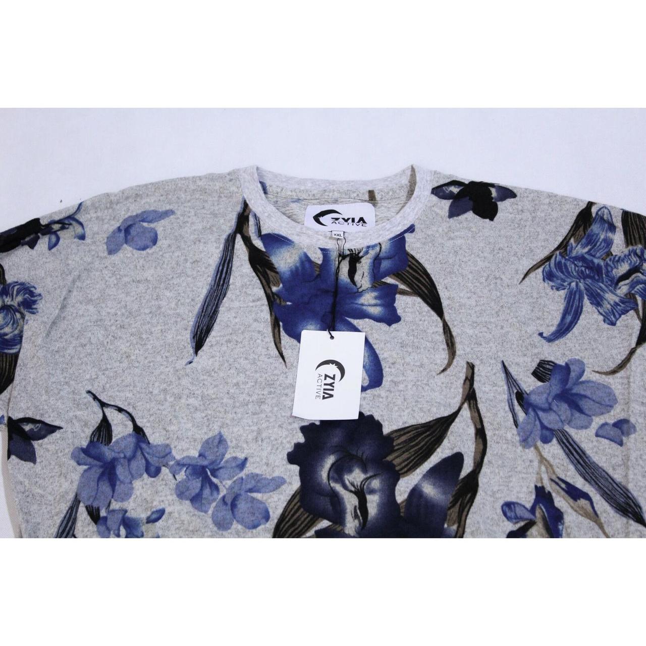 zyia blue floral sweatshirt
