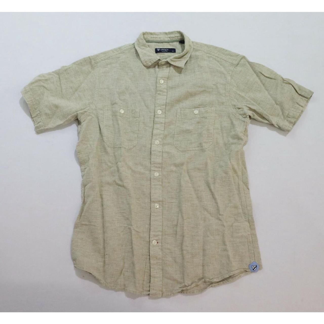 Cremieux Men's Short Sleeve Linen Collared Button Up... - Depop