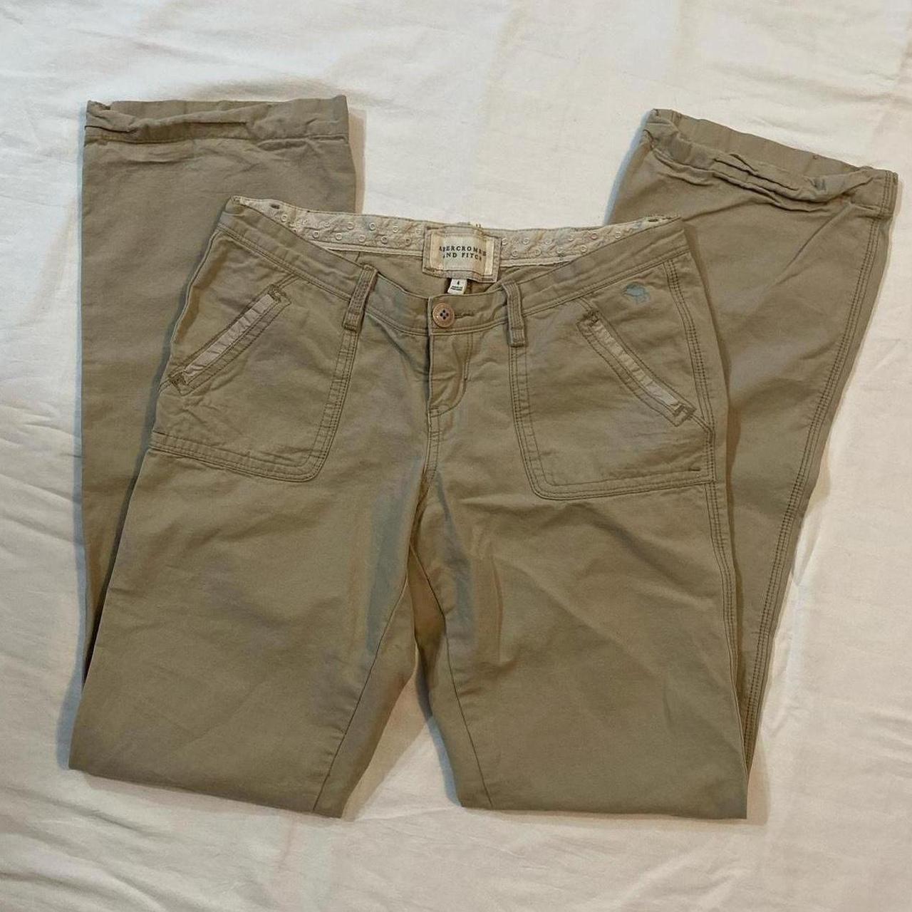 VINTAGE Y2K WHITE KHAKI ABERCROMBIE CARGO PANTS-cool - Depop