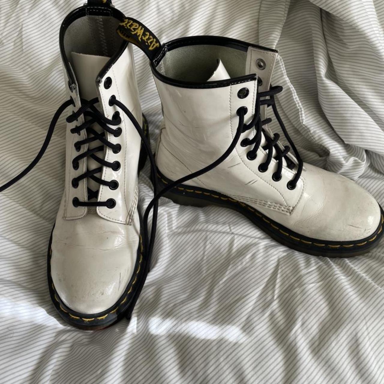 martens boots white