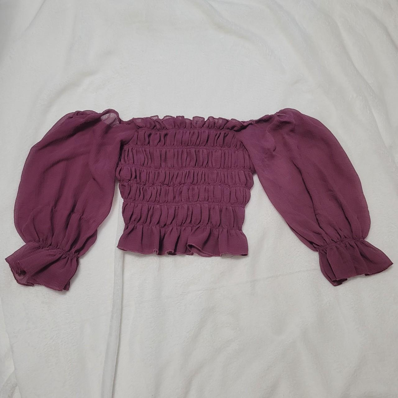 Urban Outfitters Ou Purple Sierra Smocked Rouche - Depop