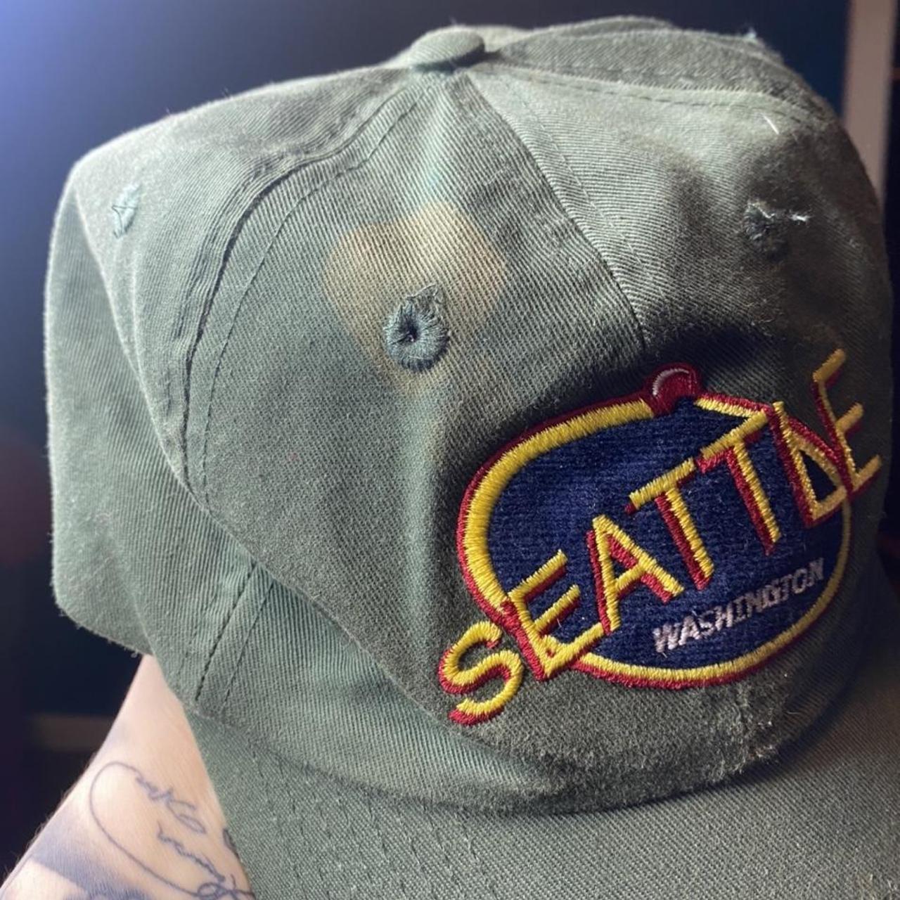 Embroidered Seattle Rainers wool Adjustable Cap, - Depop