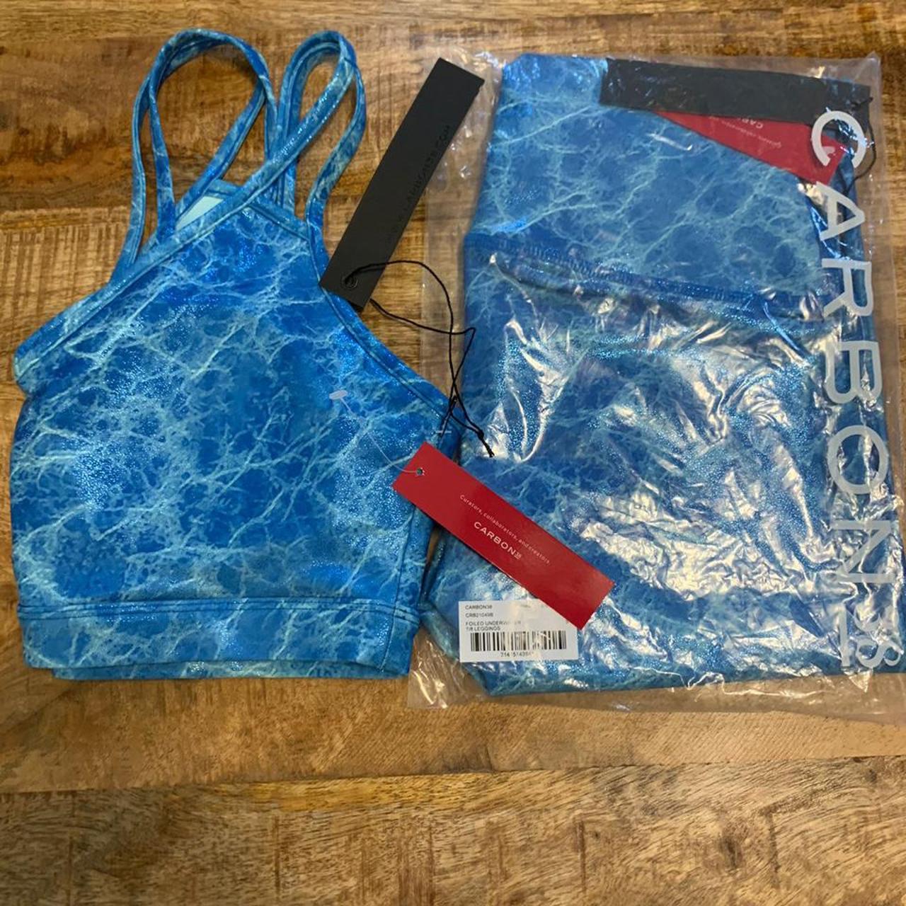 CARBON 38 Foiled Underwater Blue 7/8 Leggings Sold Out Limited