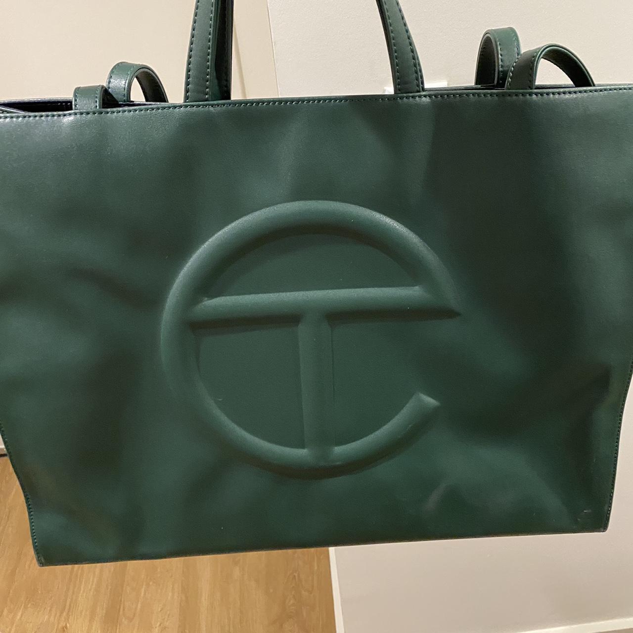 Large dark green telfar bag. It’s amazing but way... - Depop