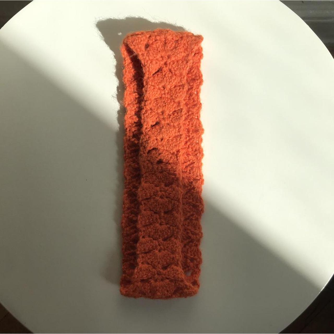 Orange Lace Crochet Headband