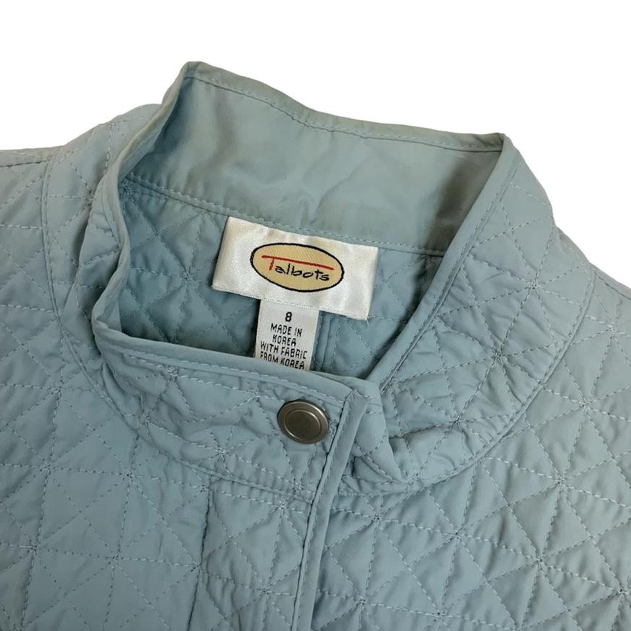 Duck egg blue lightweight vintage quilted jacket... - Depop