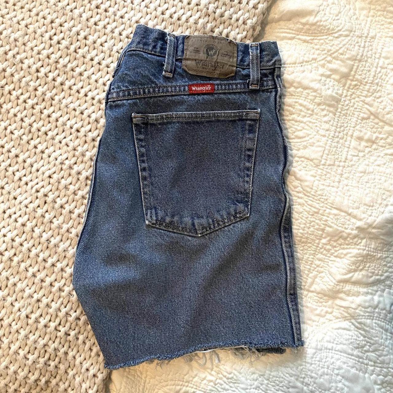 Wrangler High Rise Cut Off Denim Shorts 34... - Depop