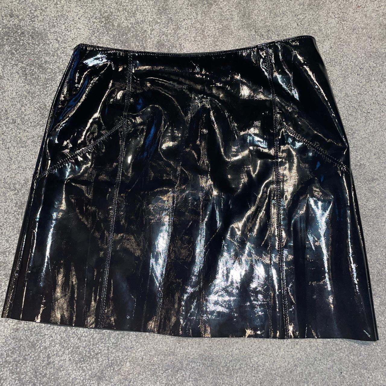 Black Vinyl pvc mini skirt size From asos - Main Image