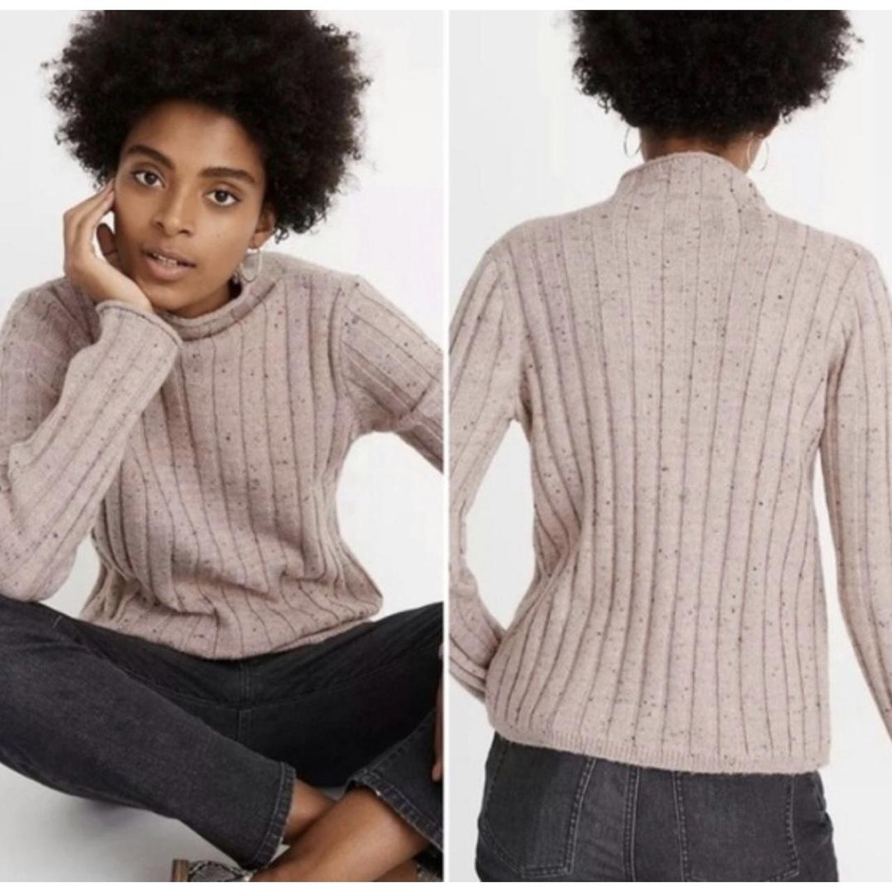 Madewell Sweater Donegal Evercrest Turtleneck Flecked Ribbed Coziest Yarn NWT