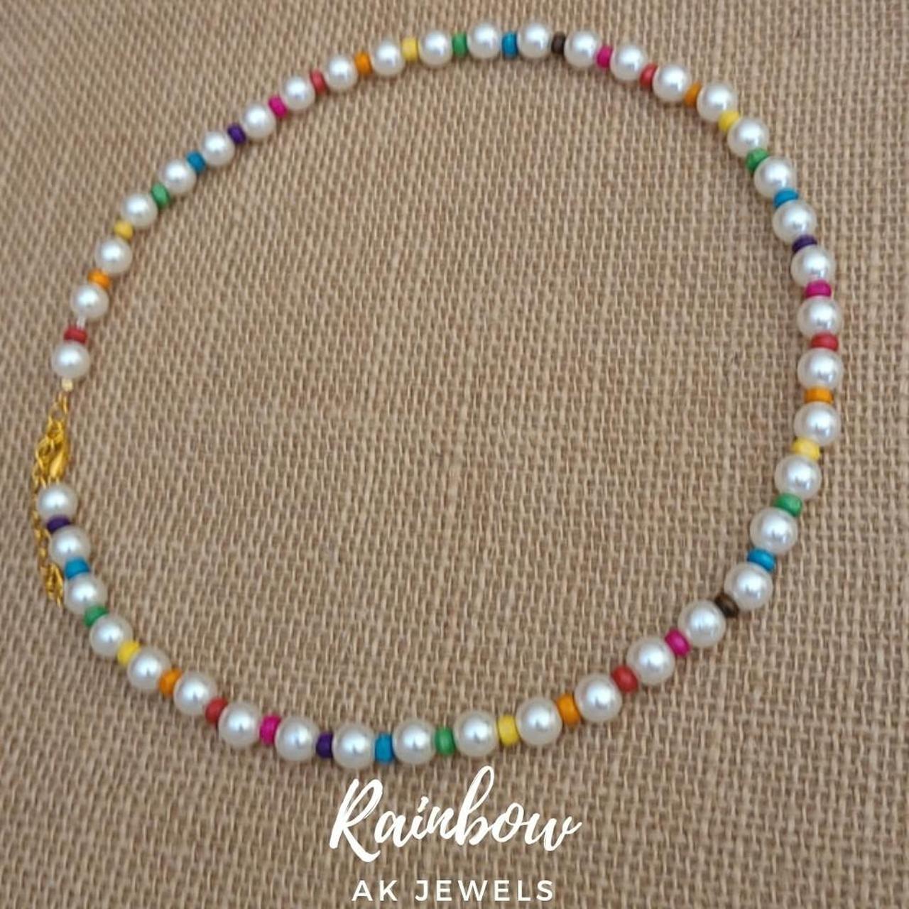 Rainbow Pearl Necklace Beautifully Hardcrafted Depop