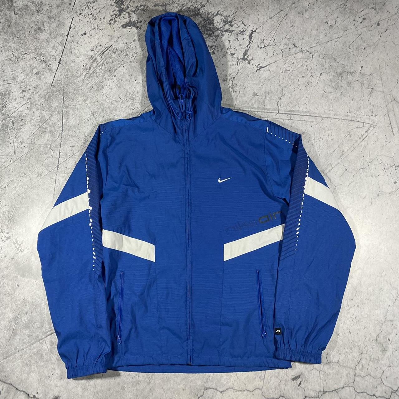 Nike Men's Blue and White Jacket | Depop