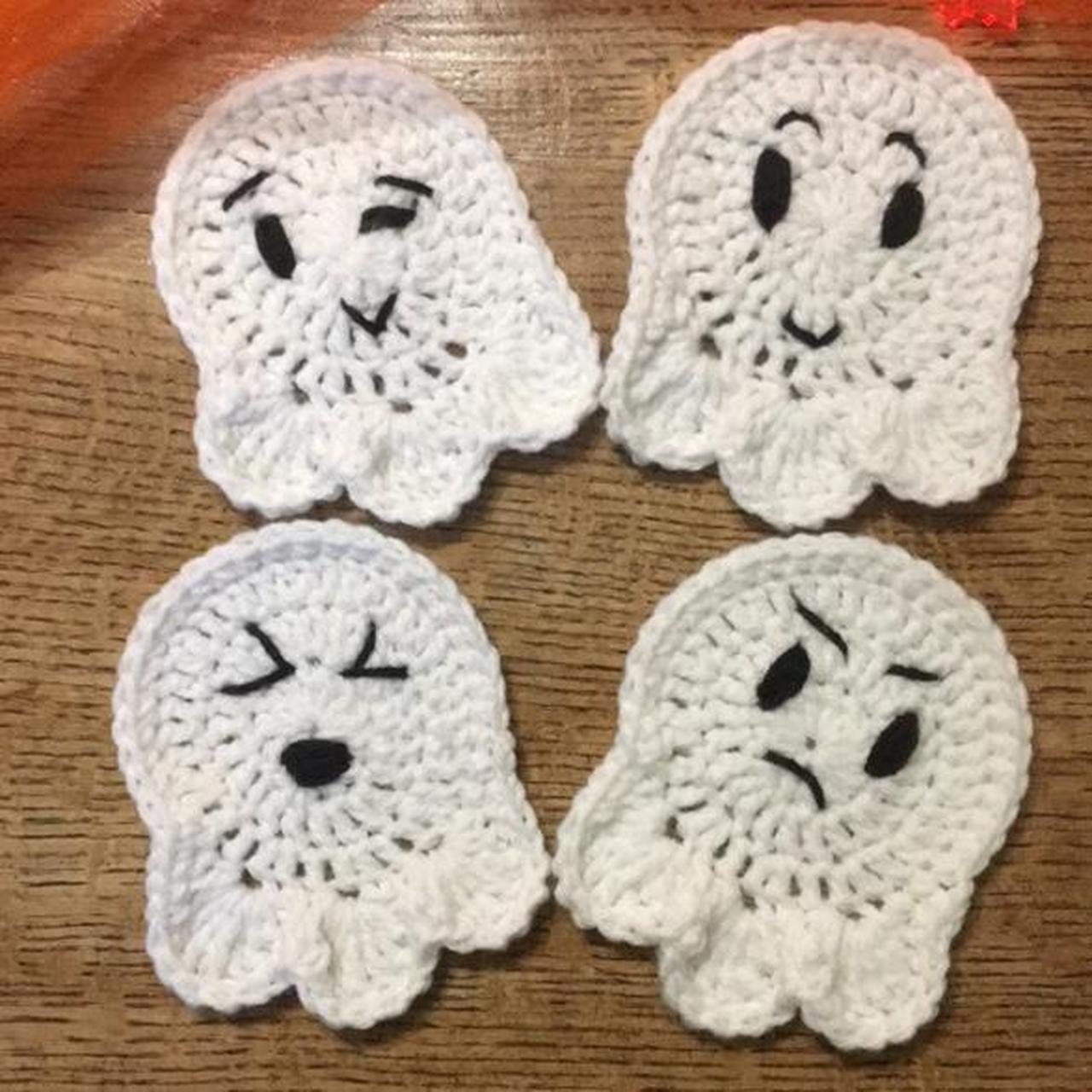 Crochet ghost coasters 👻 Perfect for Halloween 👻... Depop