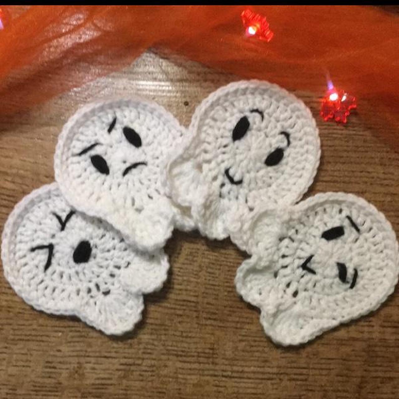 Crochet ghost coasters 👻 Perfect for Halloween 👻... Depop