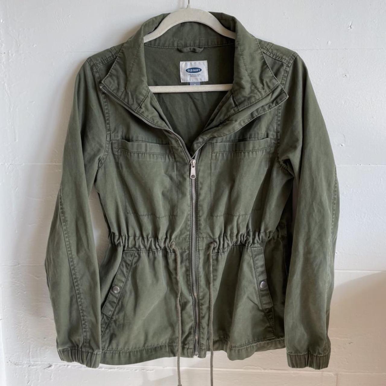 Old Navy Women's Green and Khaki Jacket | Depop