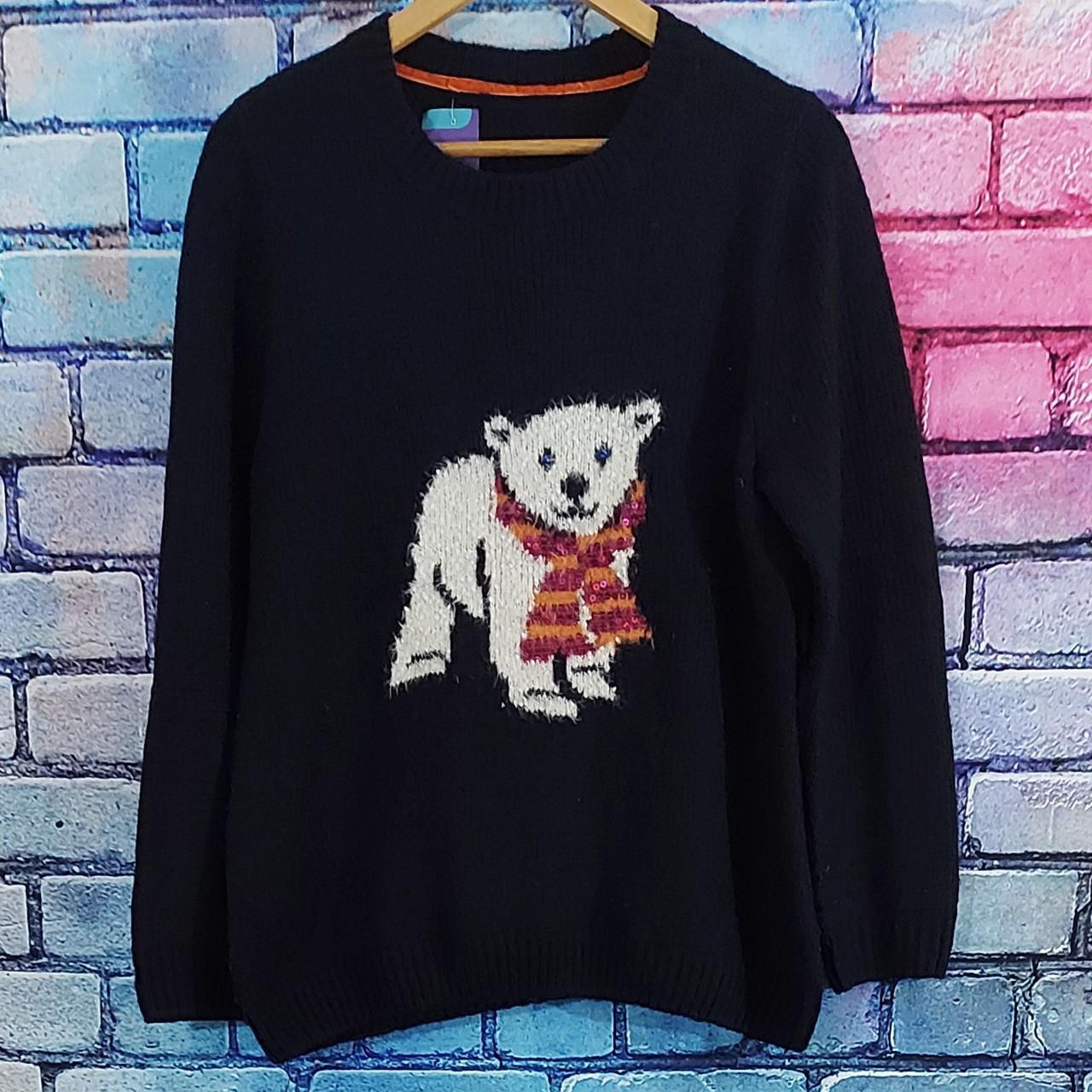 Womens Fluffy Black Polar Bear Jumper/Sweater. Size... - Depop