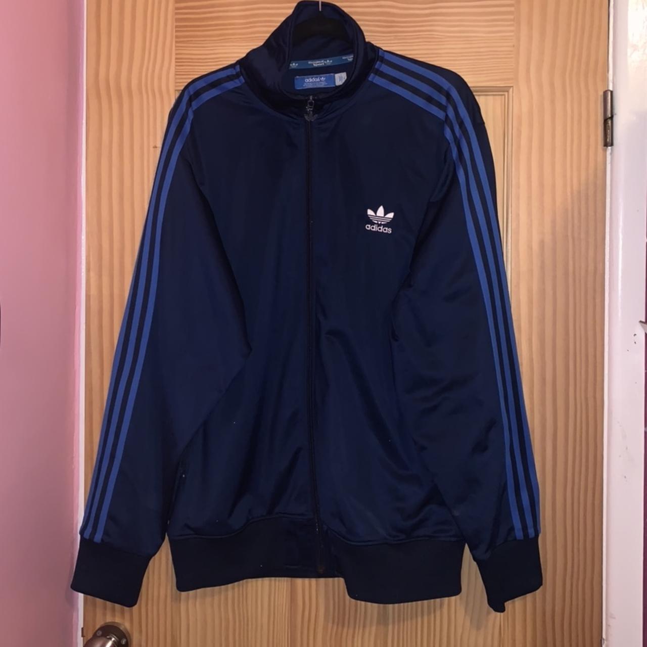 Adidas Men's Navy and Blue Jacket | Depop