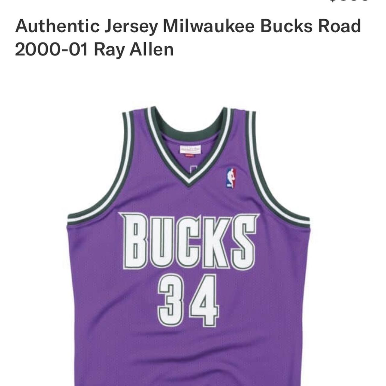  Ray Allen Milwaukee Bucks Men's Purple 2000-01 Road