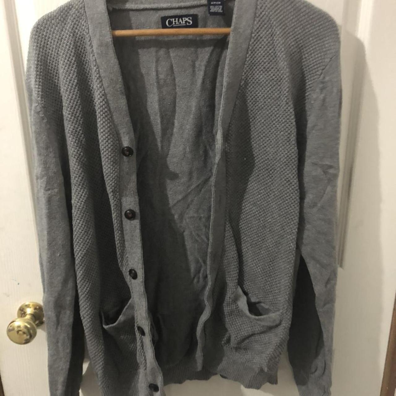 vintage knitted cardigan with pockets - Depop