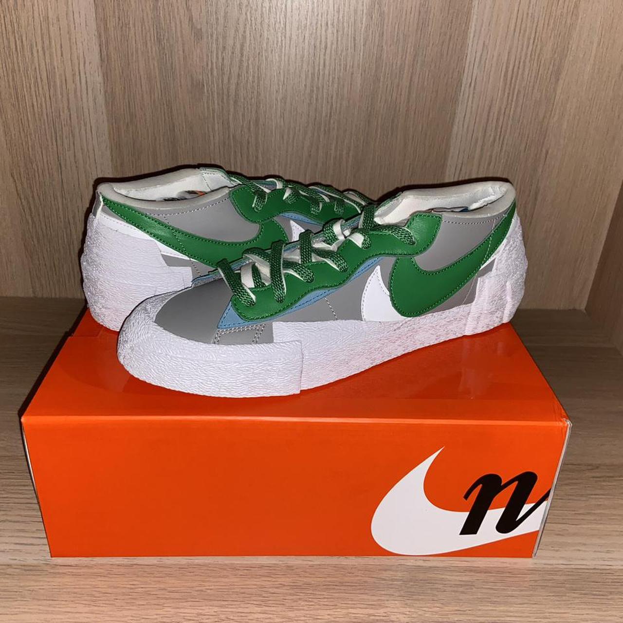 Nike Blazer Low Sacai Medium Grey Classic Green Uk Depop
