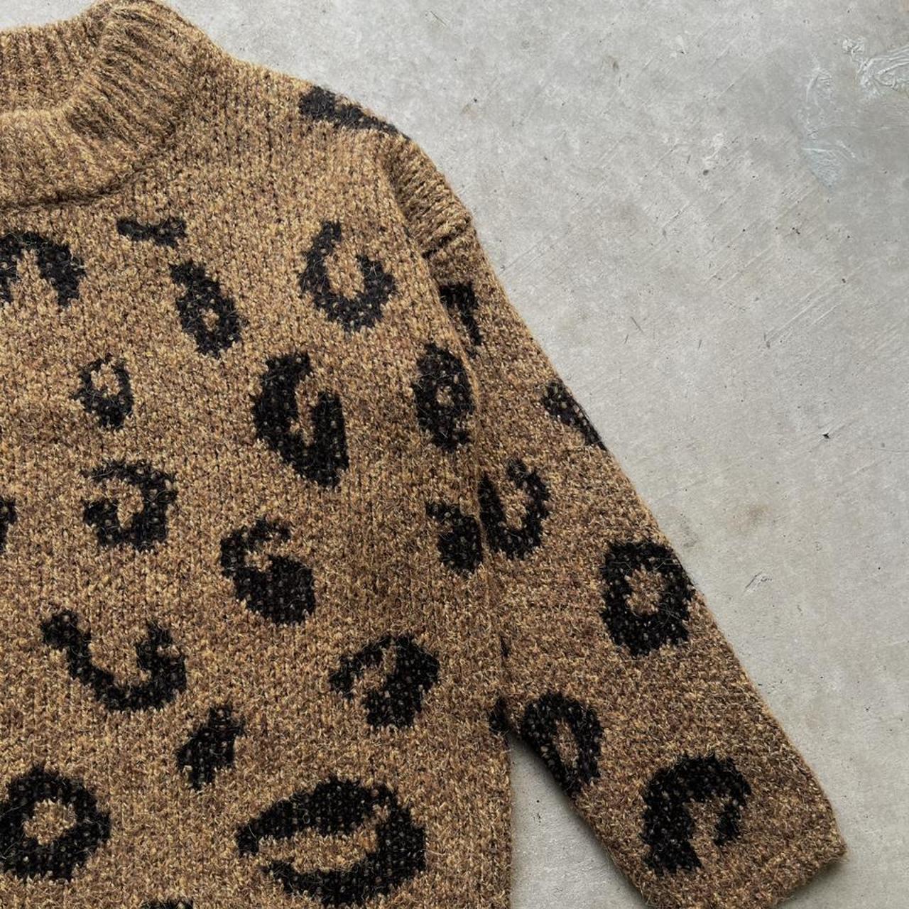 Leopard Print Sweater. Wool Sweater. Cheetah Print.... - Depop