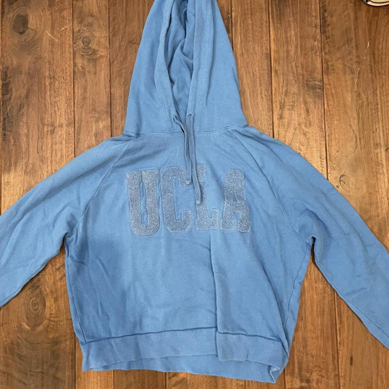 vs pink cropped UCLA hoodie glitter/textured UCLA... Depop