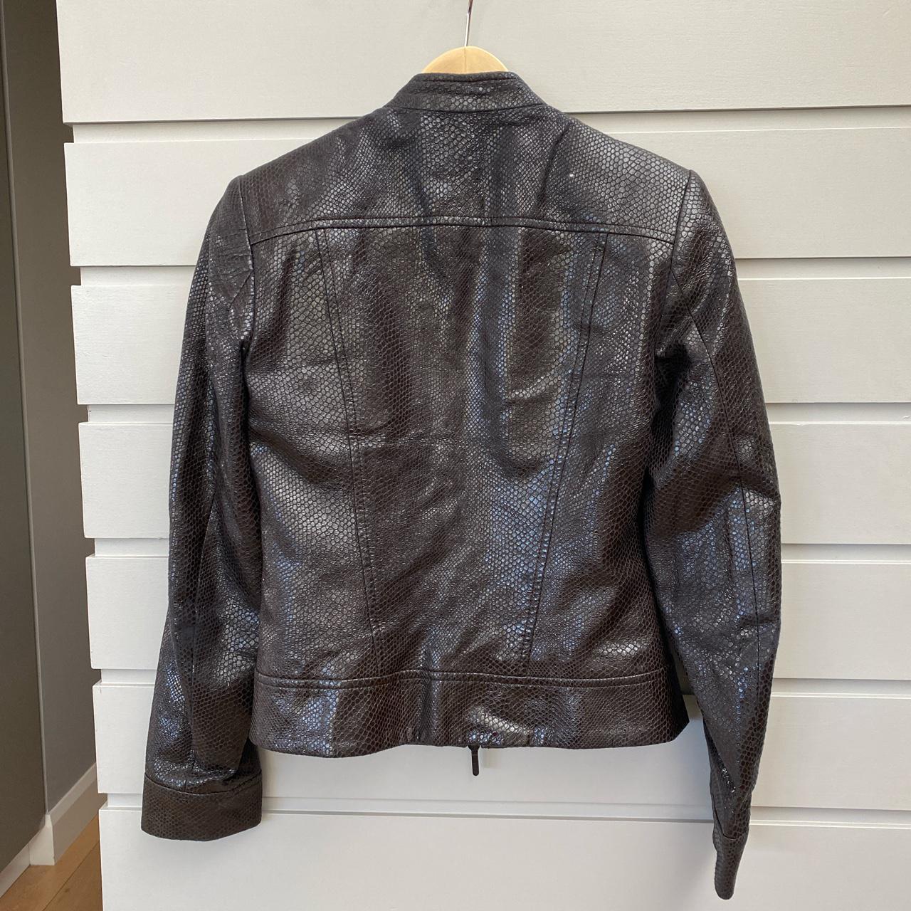 Karen Millen shortish fitted jacket. Snakeskin look.... - Depop