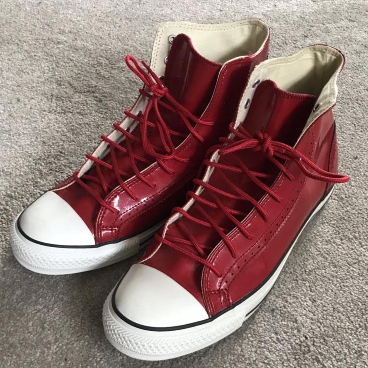 shiny red converse