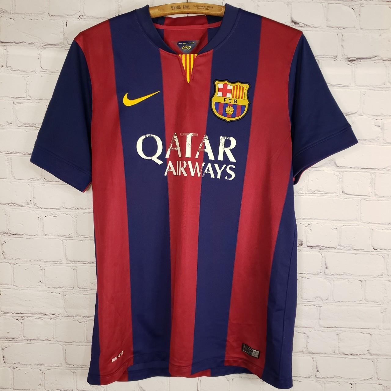 Thrashed Lionel Messi FCB nike dri fit jersey. Size:... - Depop