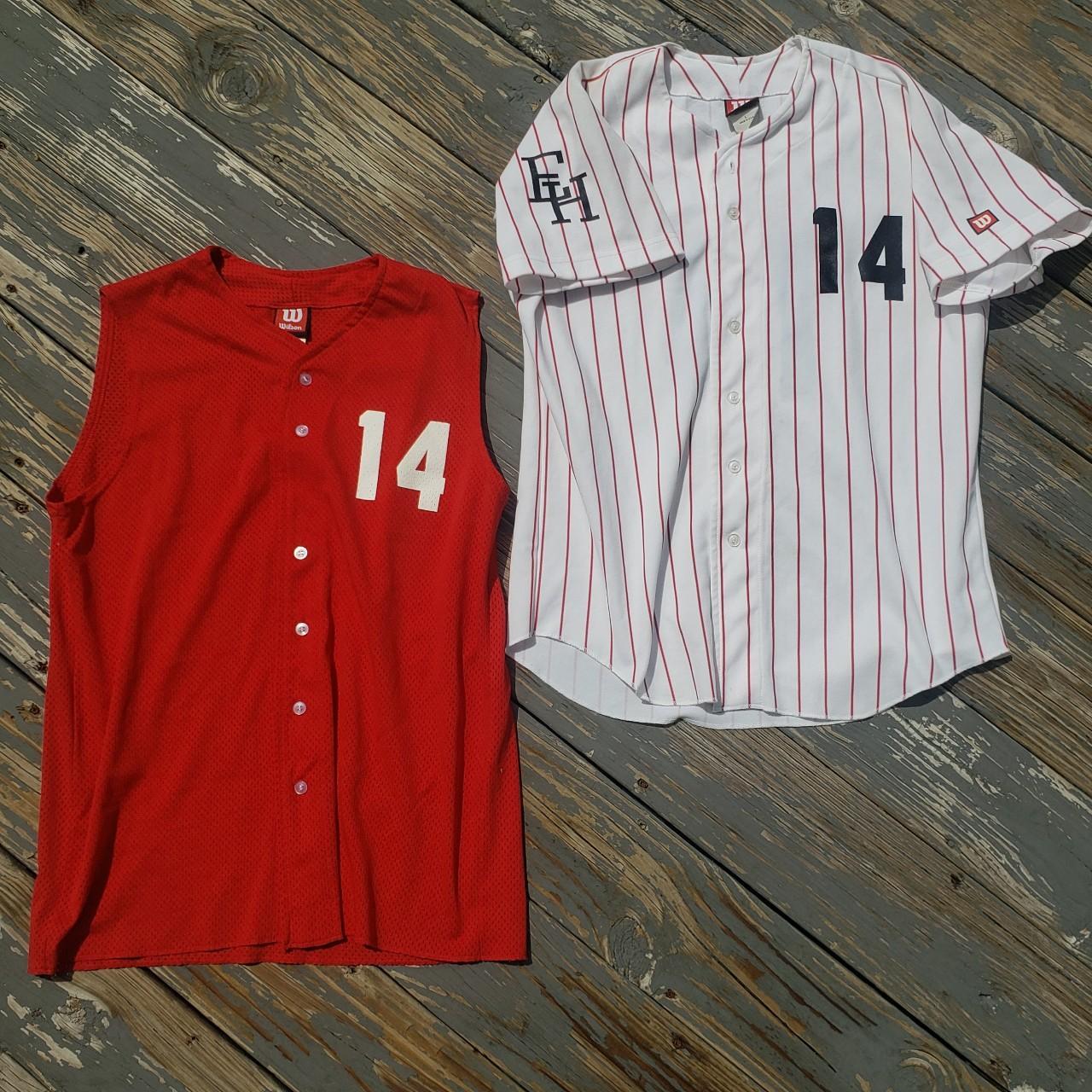 Awesome old wilson baseball jersey and vest. Both... Depop