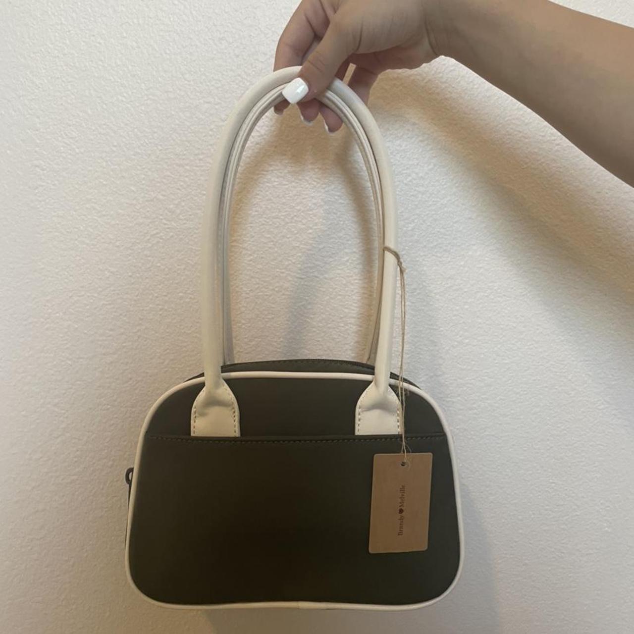 brandy melville green and white shoulder... Depop