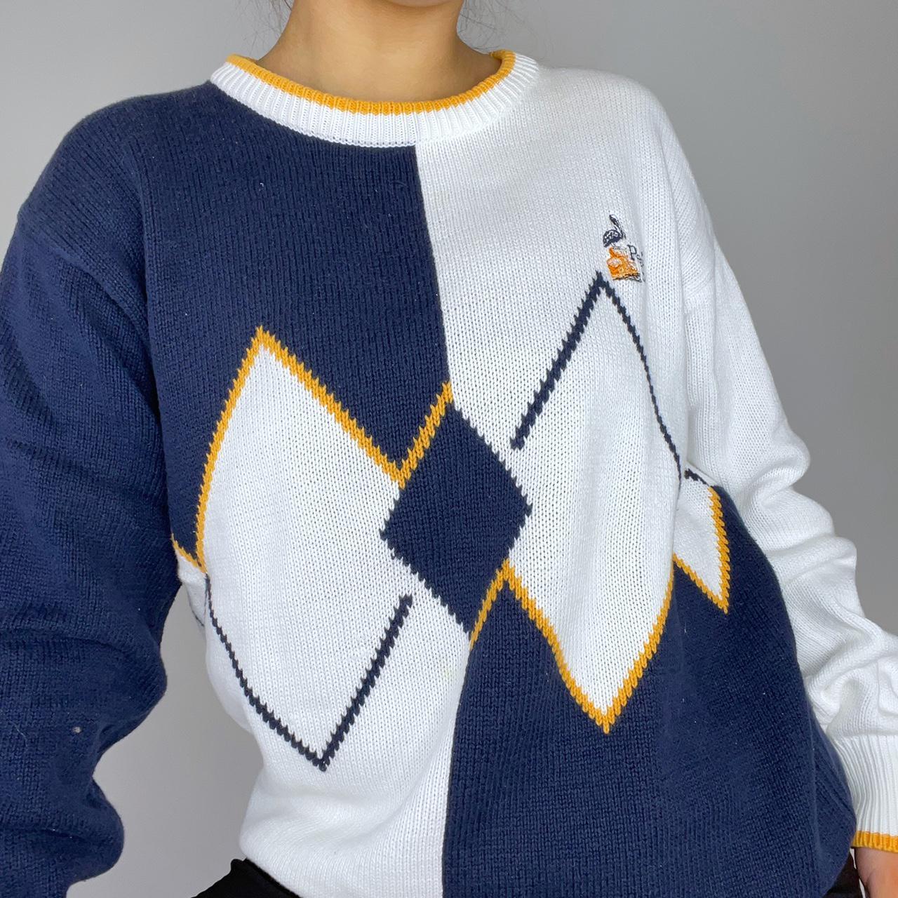 Product Image 2 - Argyle knit sweater 🌞

white knit