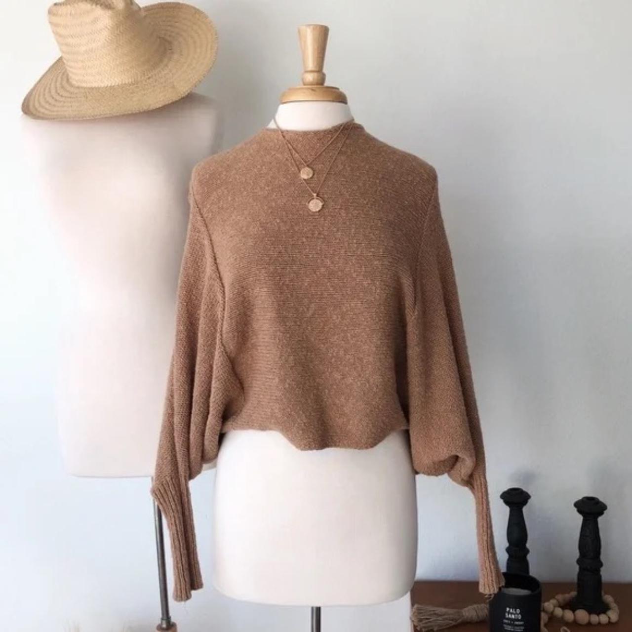 Women's Tan and Brown Blouse