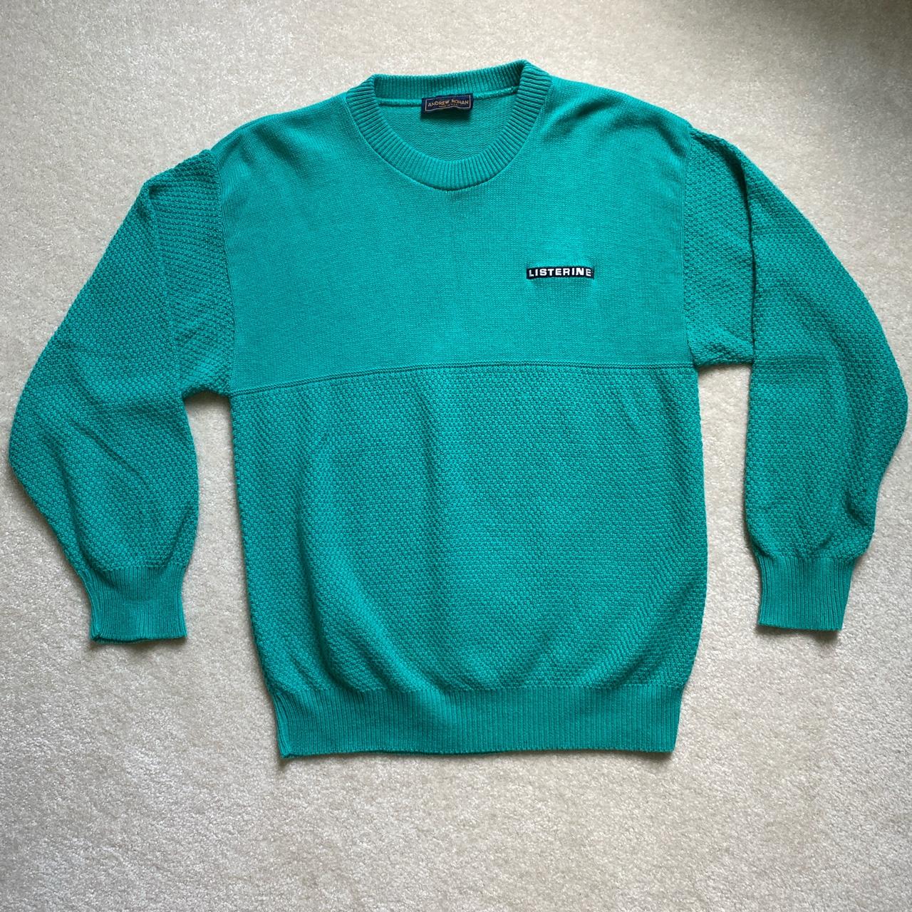 Vintage Andrew Rohan Mint Listerine Sweater Fits... - Depop