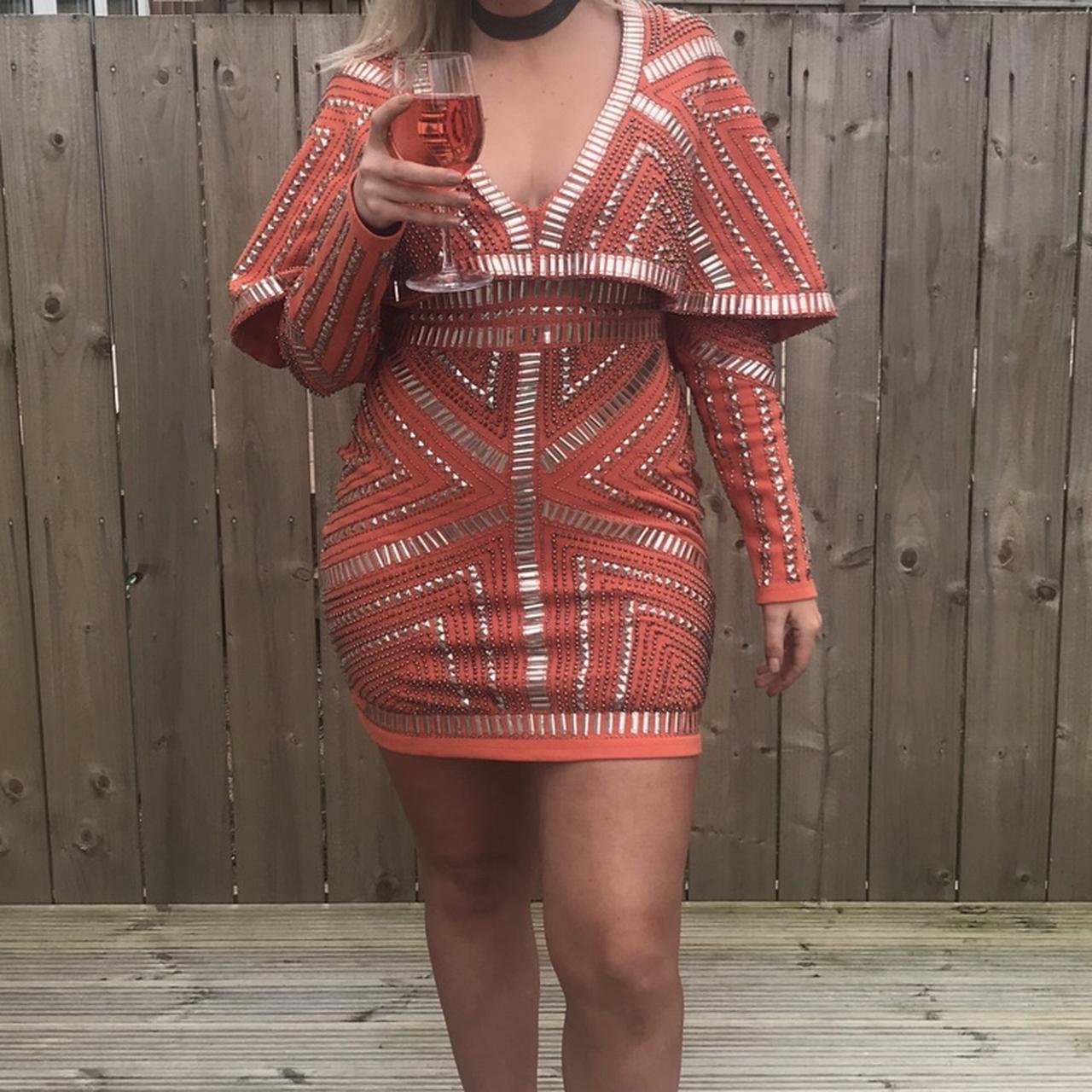 Missguided peace love orange kimono dress size