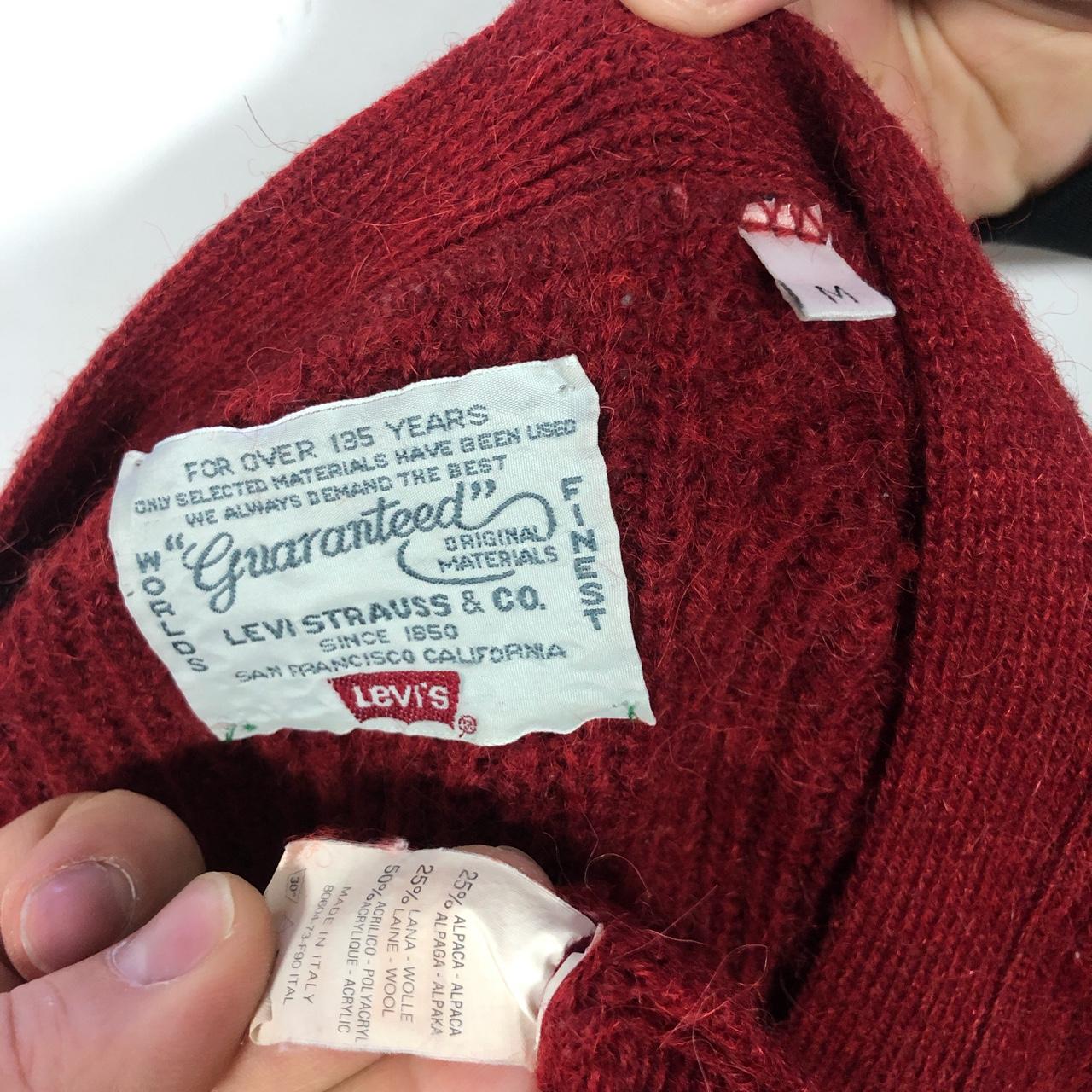 Cardigan levis in maglia vintage 90s rosso Depop