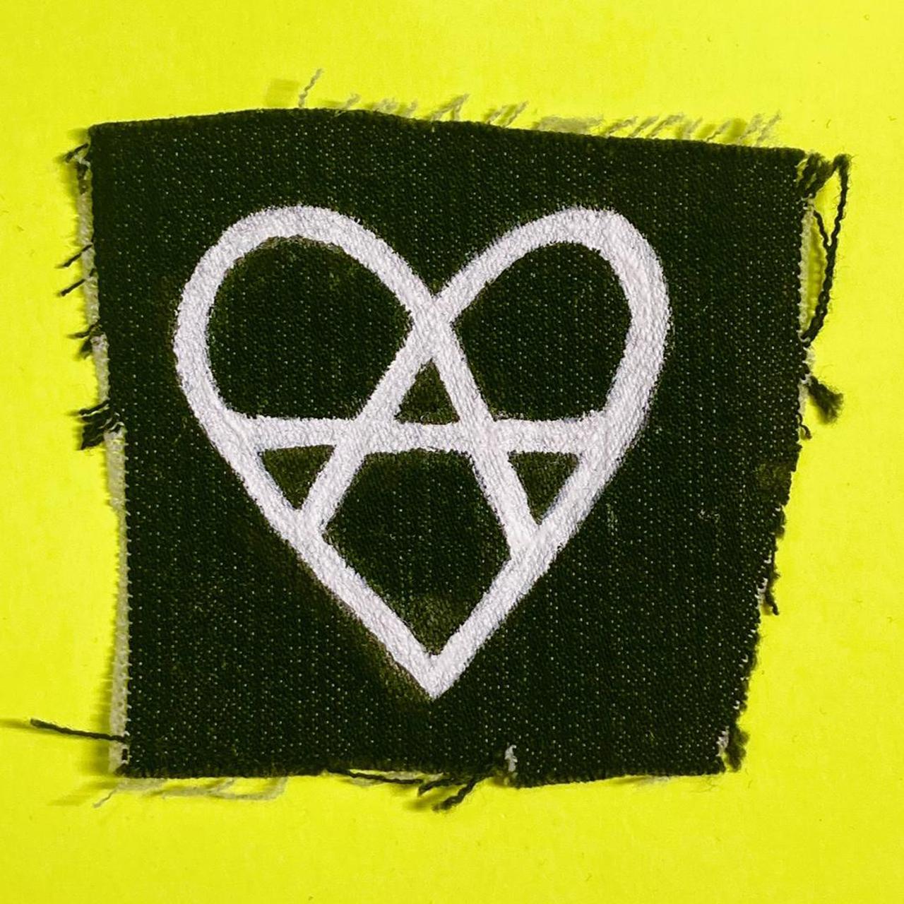 Folk Punk Heart Anarchy Symbol patch. 3in x 3in. - Depop