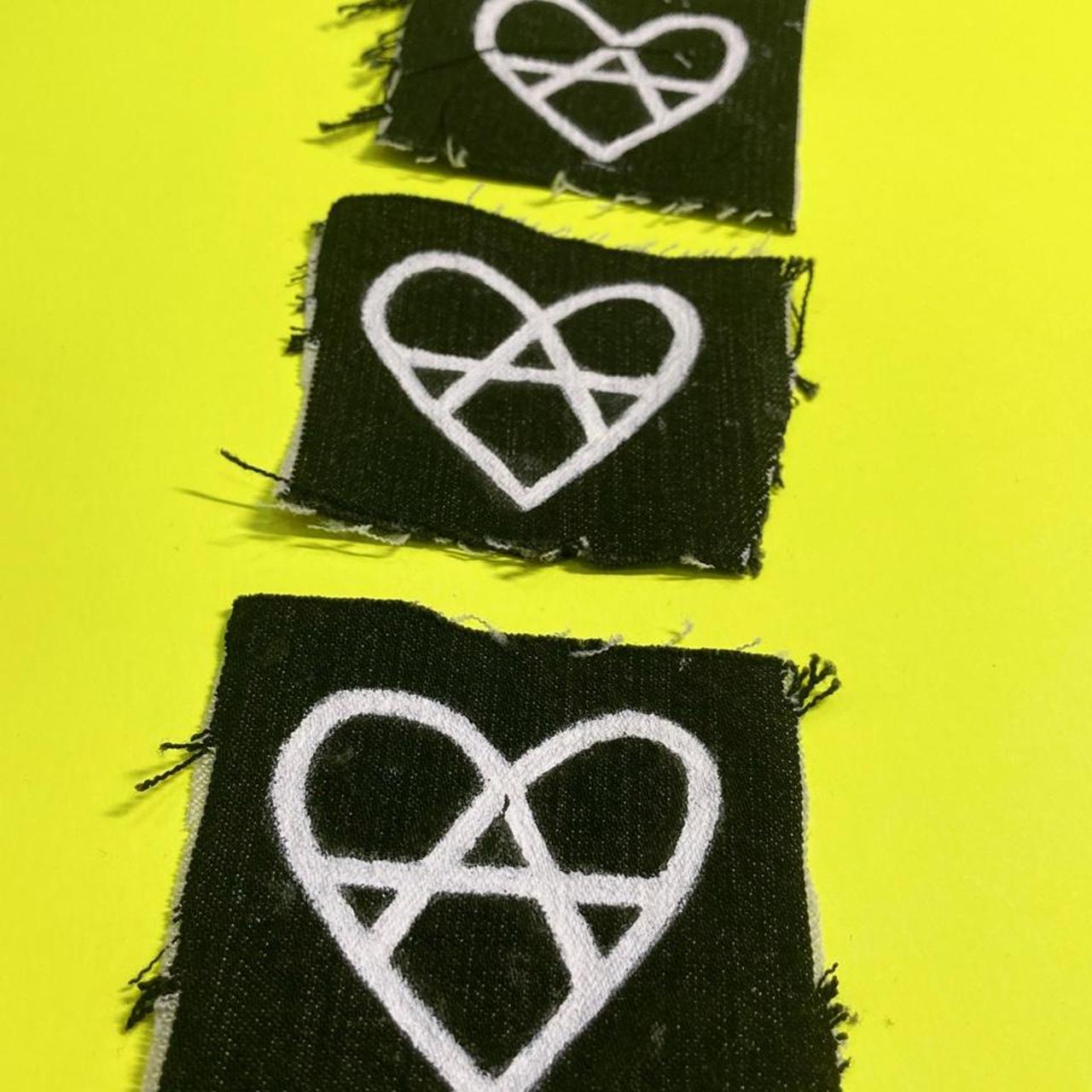 Folk Punk Heart Anarchy Symbol patch. 3in x 3in. - Depop