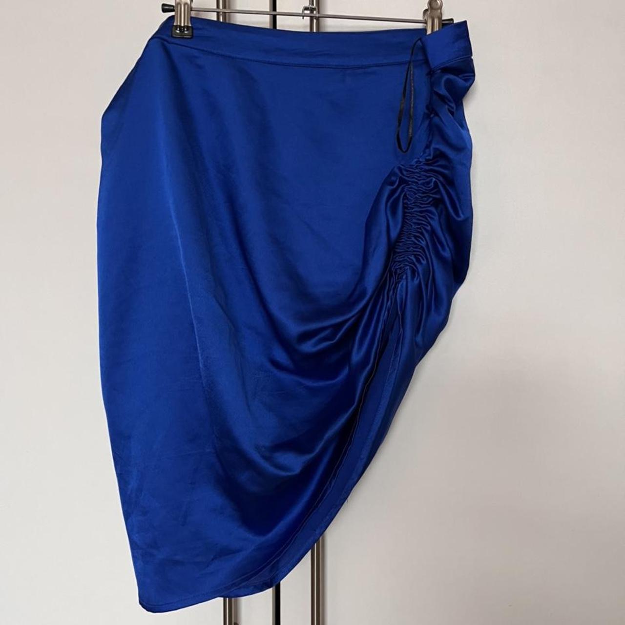 Pretty Little Thing Ruched Satin Skirt Size 14 Depop