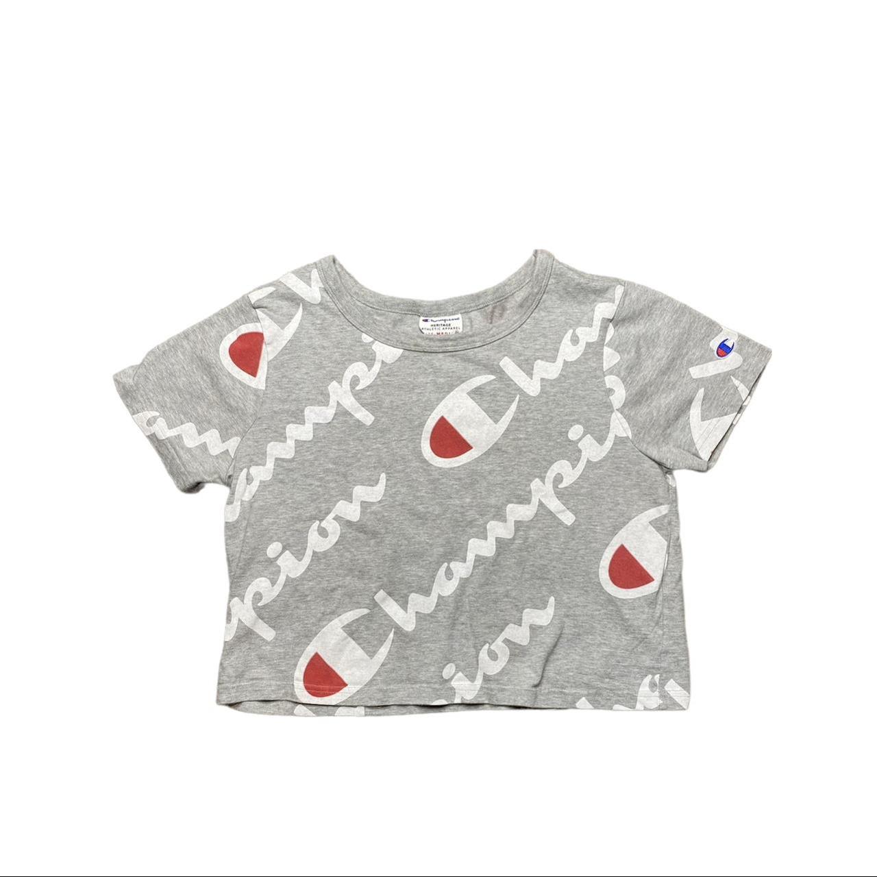 Champion Women's Red and Grey Crop-top