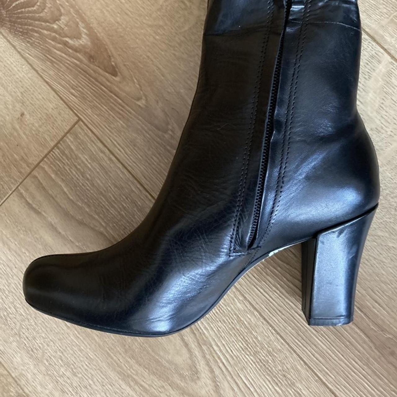 black-leather-knee-high-boots-with-a-platform-size-4-depop