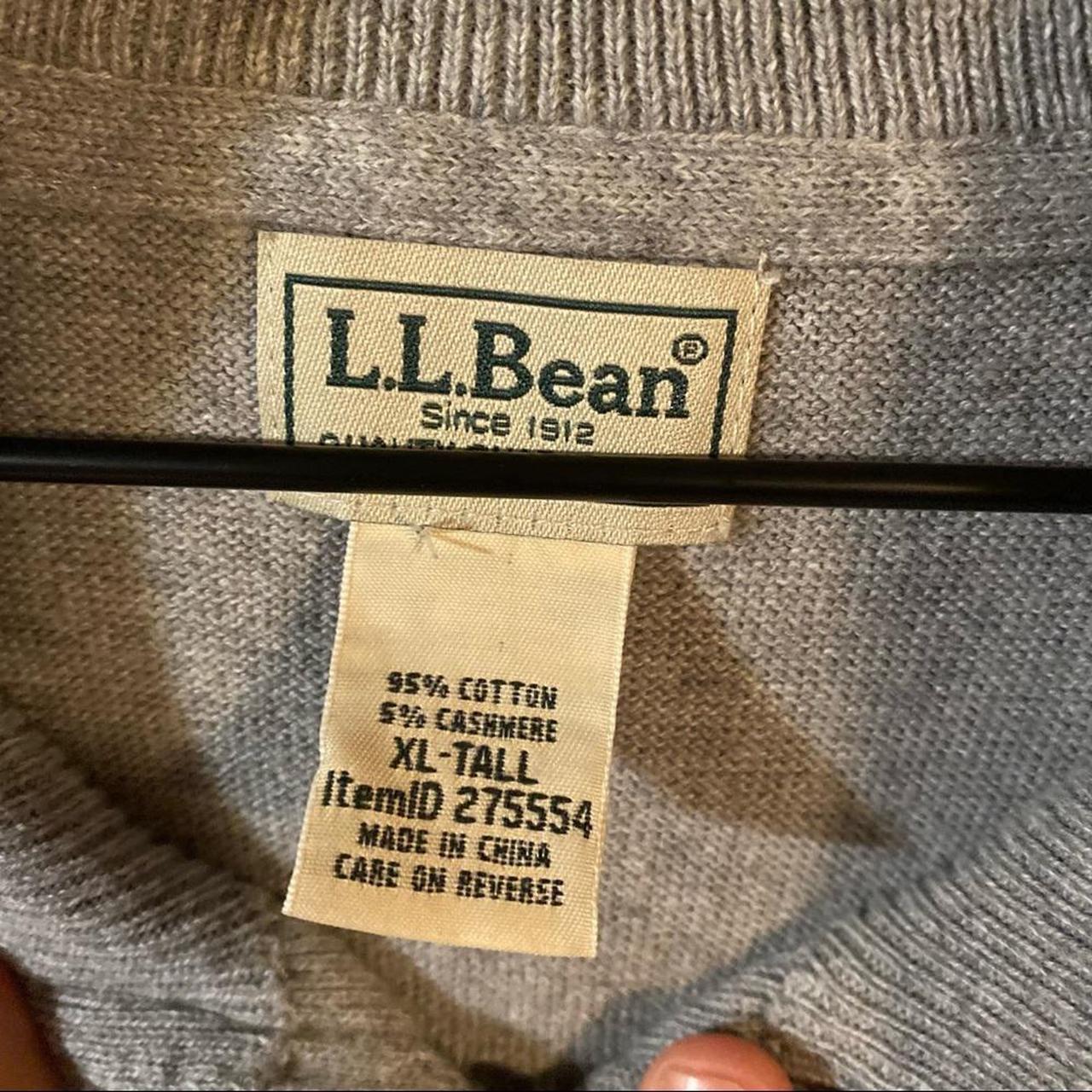 Mens Gray LL Bean XL Tall XLT Quarter Zip Pullover... - Depop