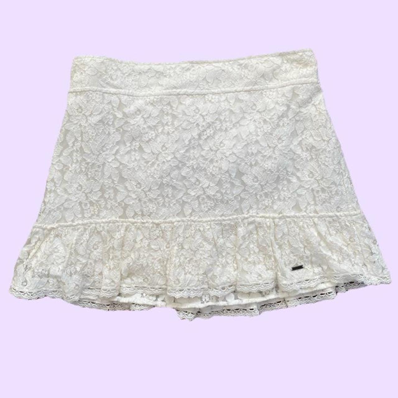 Hollister Co. Women's White Skirt Depop