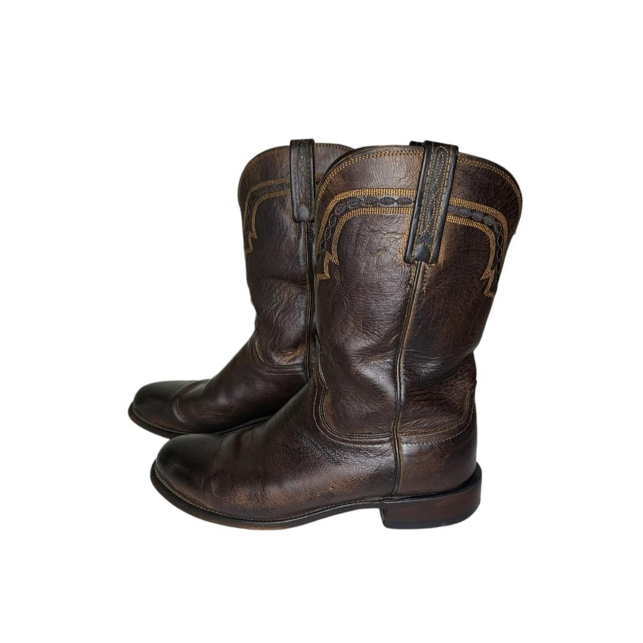Lucchese 2000 Brown Leather Mid Calf Sz 8 D Boots... - Depop
