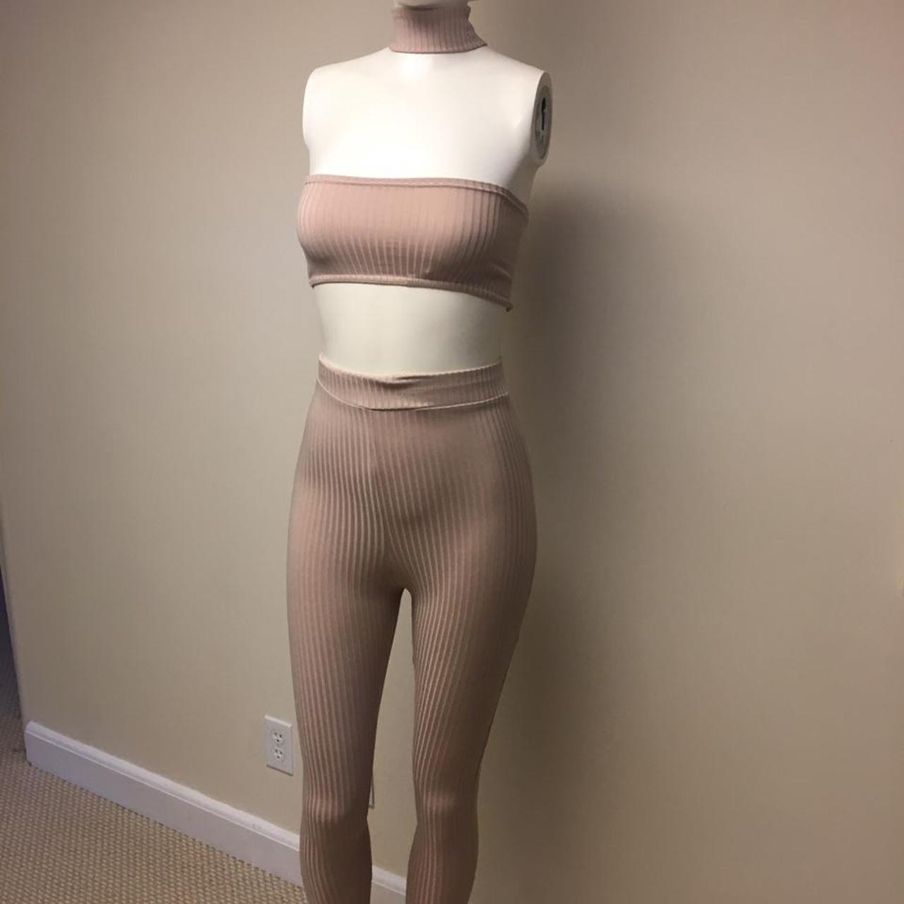 Missguided x Carli Bybel Ribbed Nude Set -Set... - Depop