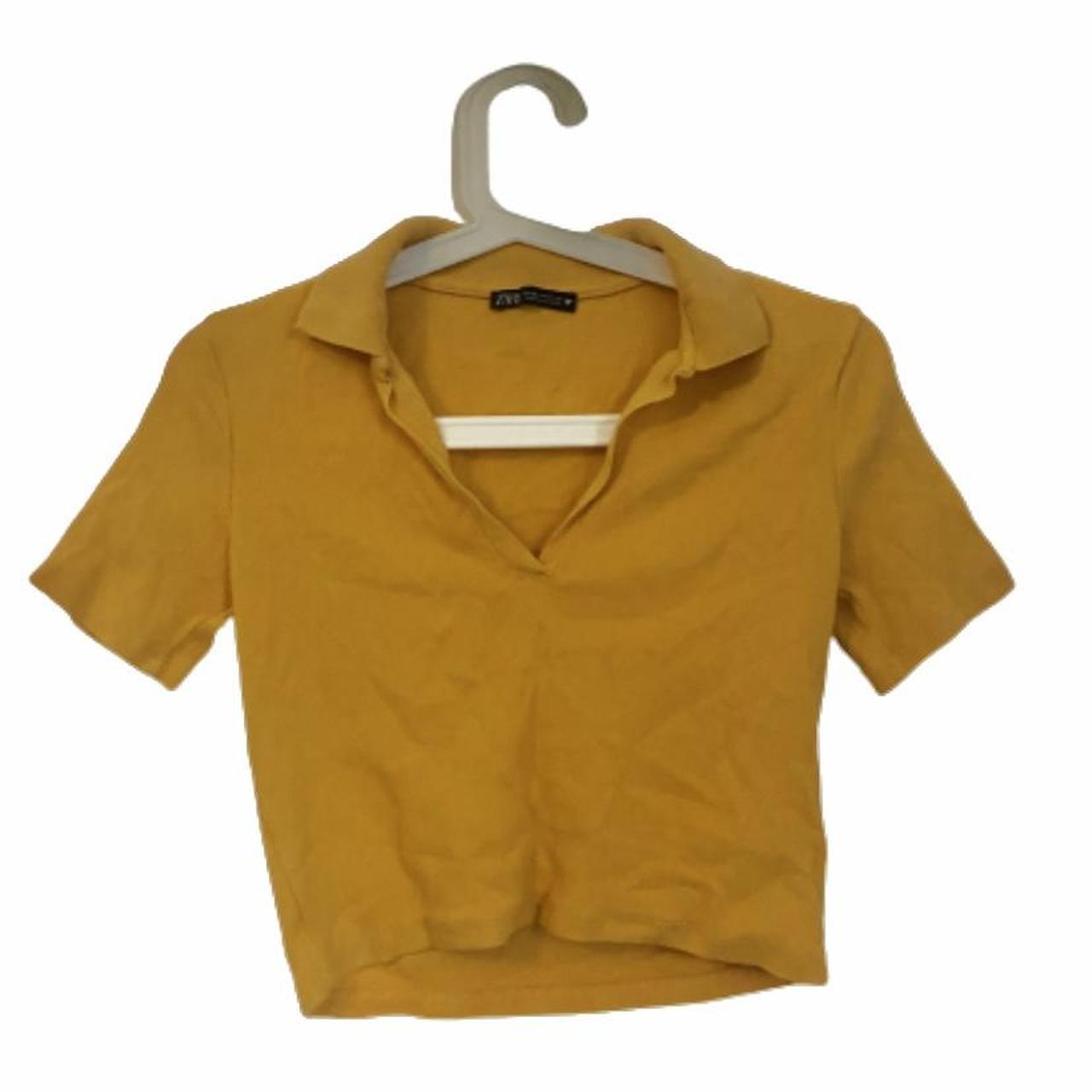 Zara Women's Yellow Croptop Depop