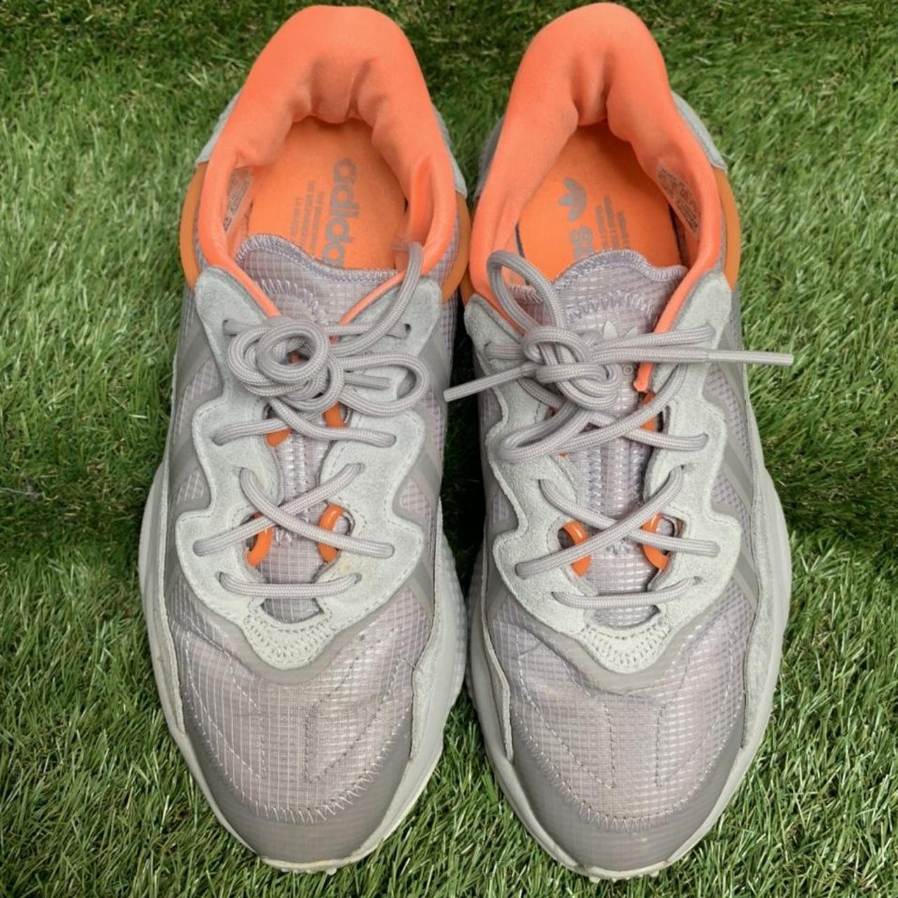 Adidas grey and orange 2025 trainers