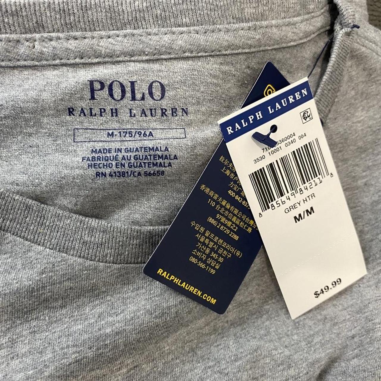 Polo Ralph Lauren Mens T Shirt Gray Heather Grey... - Depop
