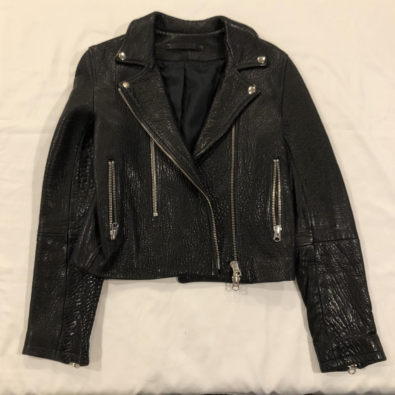 TopShop Crushed Leather Jacket ♡ a staple everyone... - Depop