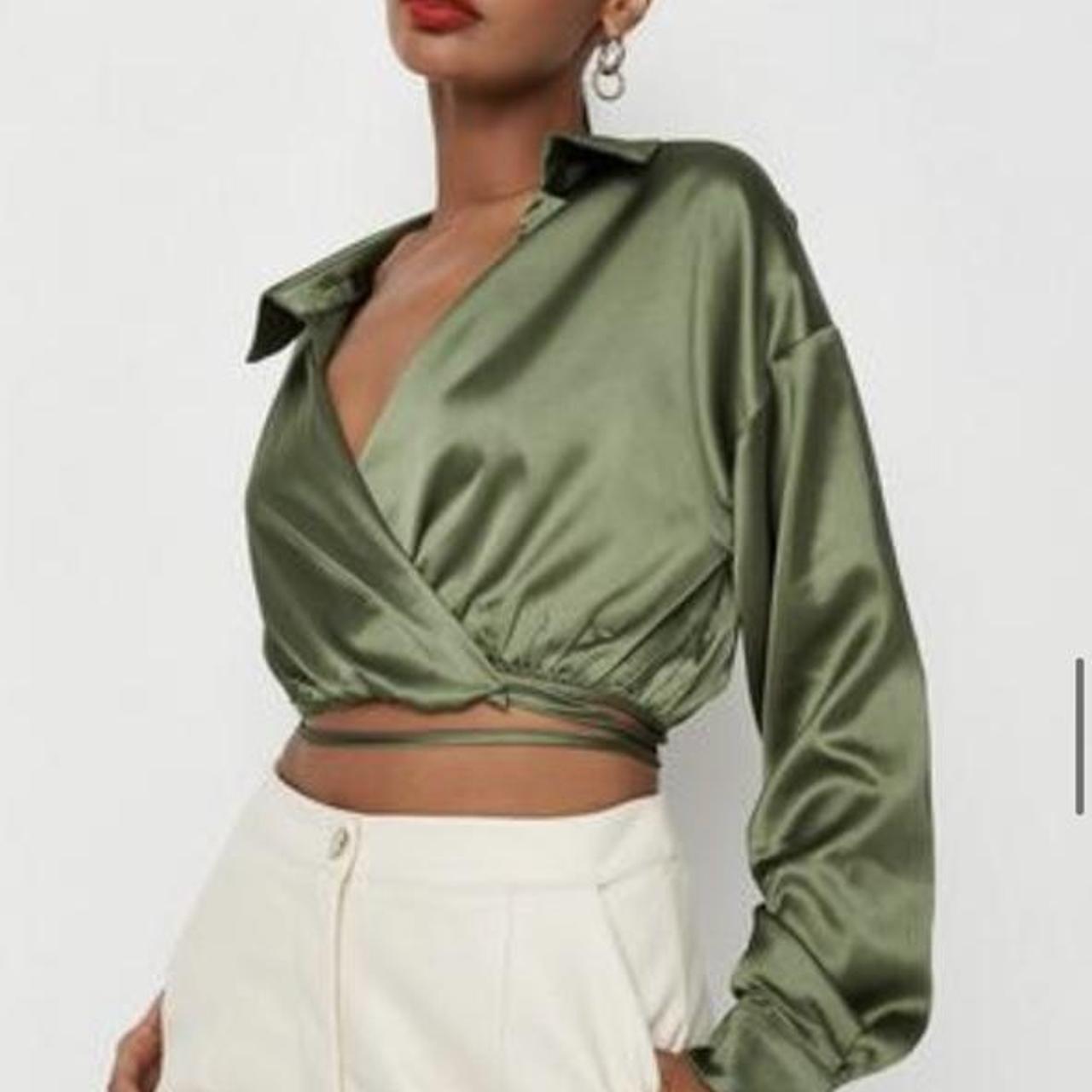 Missguided satin wrap top online